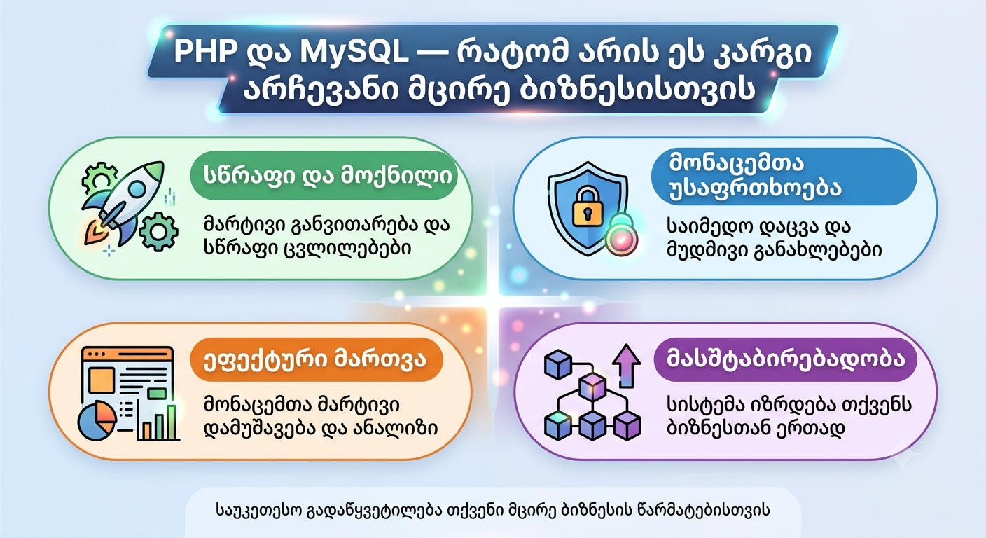 PHP და MySQL — რატომ არის ეს კარგი არჩევანი მცირე ბიზნესისთვის