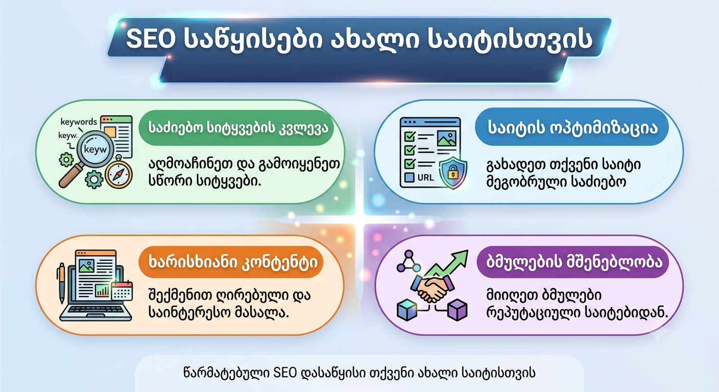 SEO საწყისები ახალი საიტისთვის